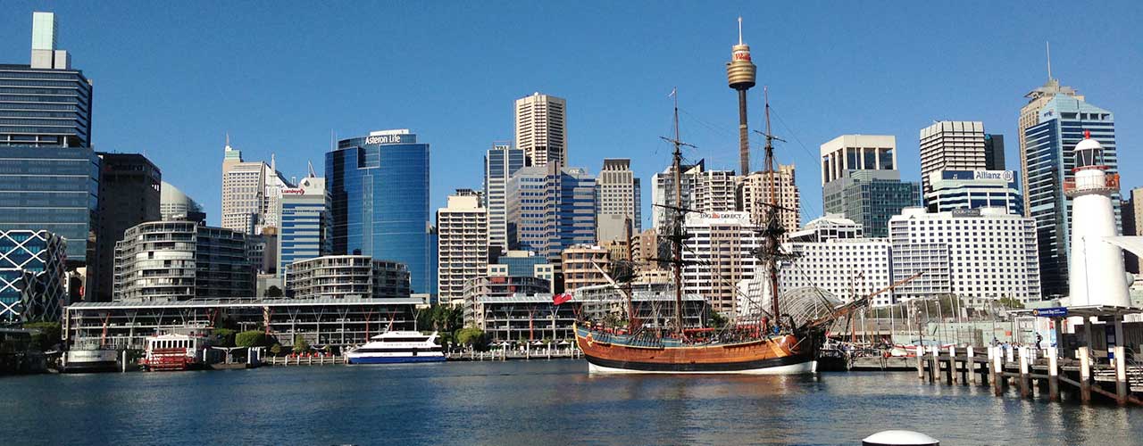 Darling Harbour and Sydney skyline — moments from 188 Harris Street